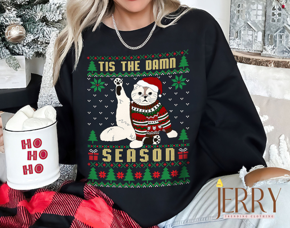 Cats Version Wishing You A Merry Swiftmas Sweatshirt, Santa Ugly Christmas Sweater