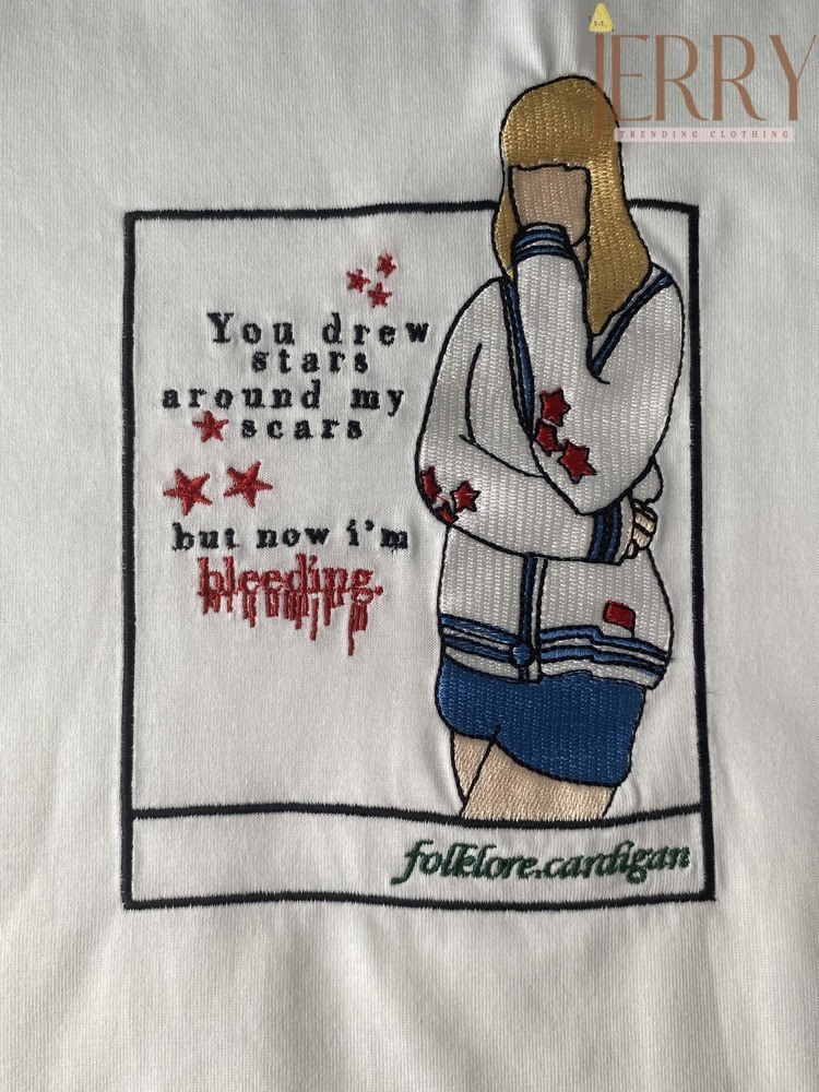 Cheap Folklove Cardigan Taylor Swift Embroidered Sweatshirt, Cardigan Taylor Swift Merch