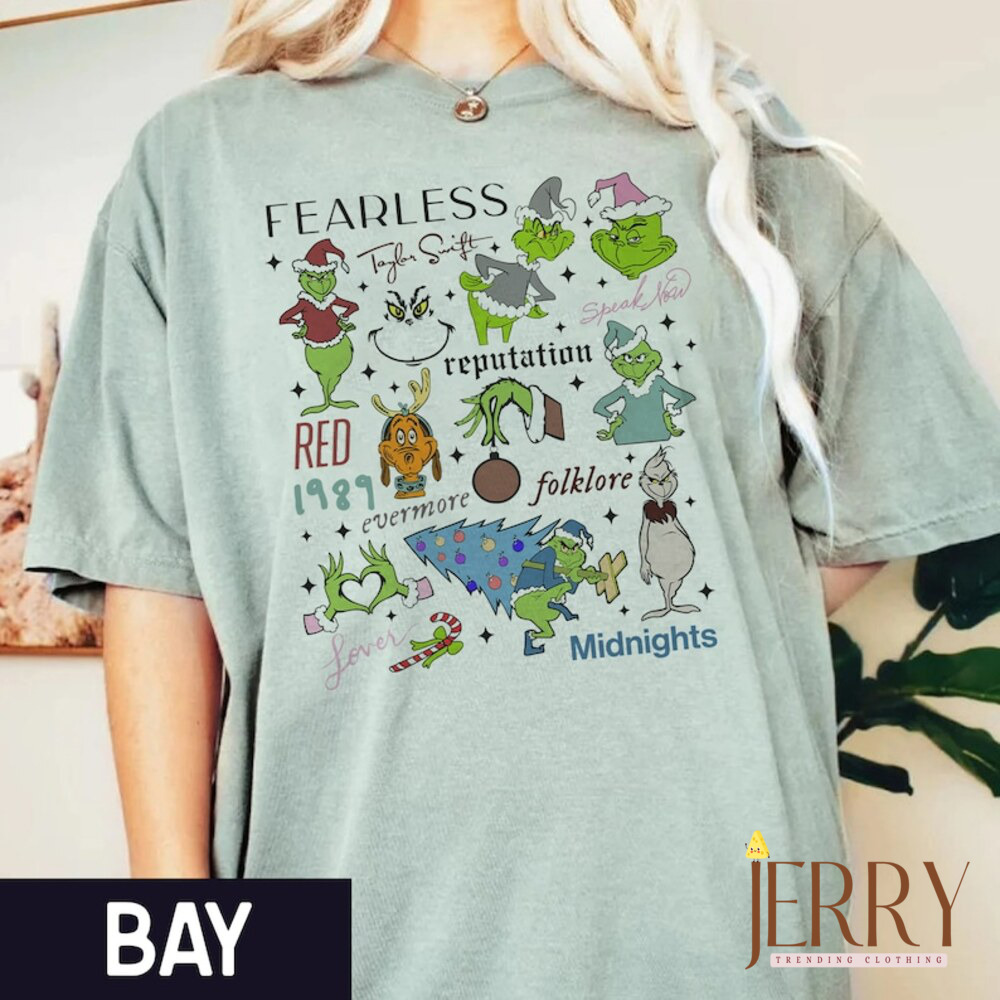 Cheap Taylor Swift Grinch Eras Tour Shirt, Christmas The Eras Tour Shirt,