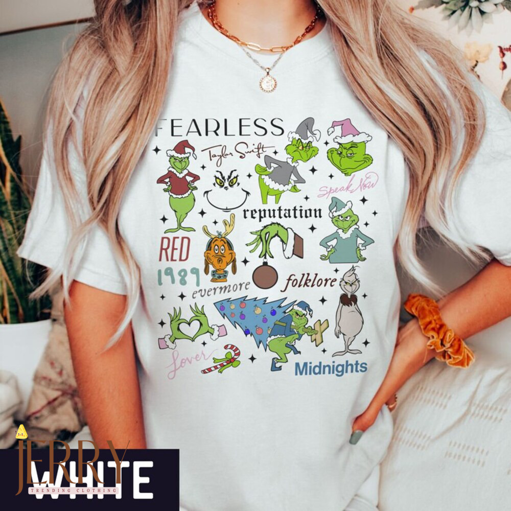 Cheap Taylor Swift Grinch Eras Tour Shirt, Christmas The Eras Tour Shirt,