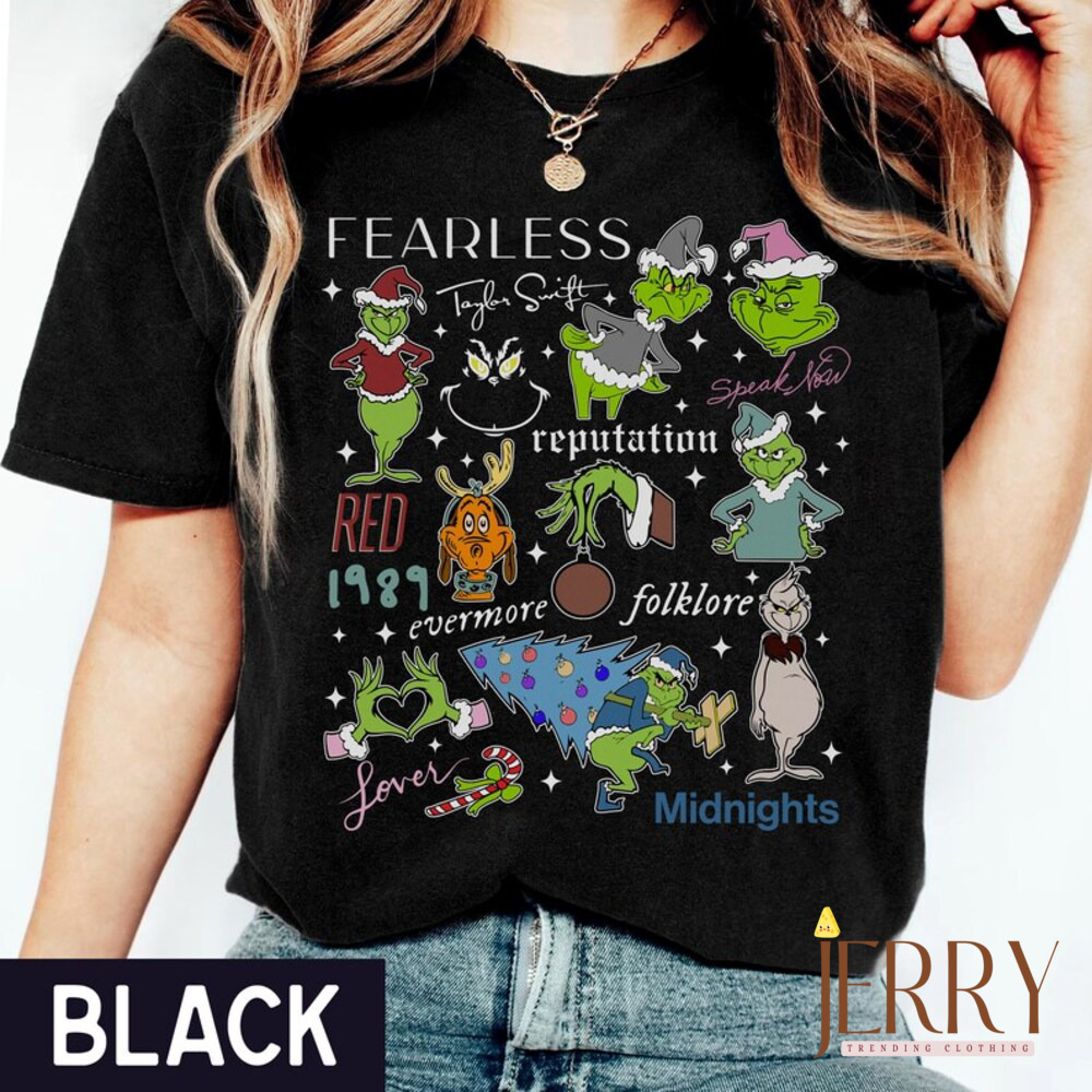 Cheap Taylor Swift Grinch Eras Tour Shirt, Christmas The Eras Tour Shirt,