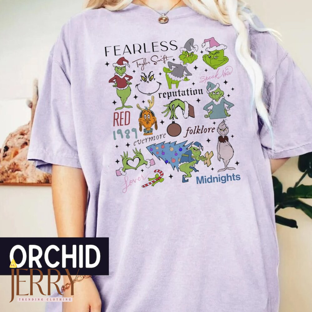 Cheap Taylor Swift Grinch Eras Tour Shirt, Christmas The Eras Tour Shirt,