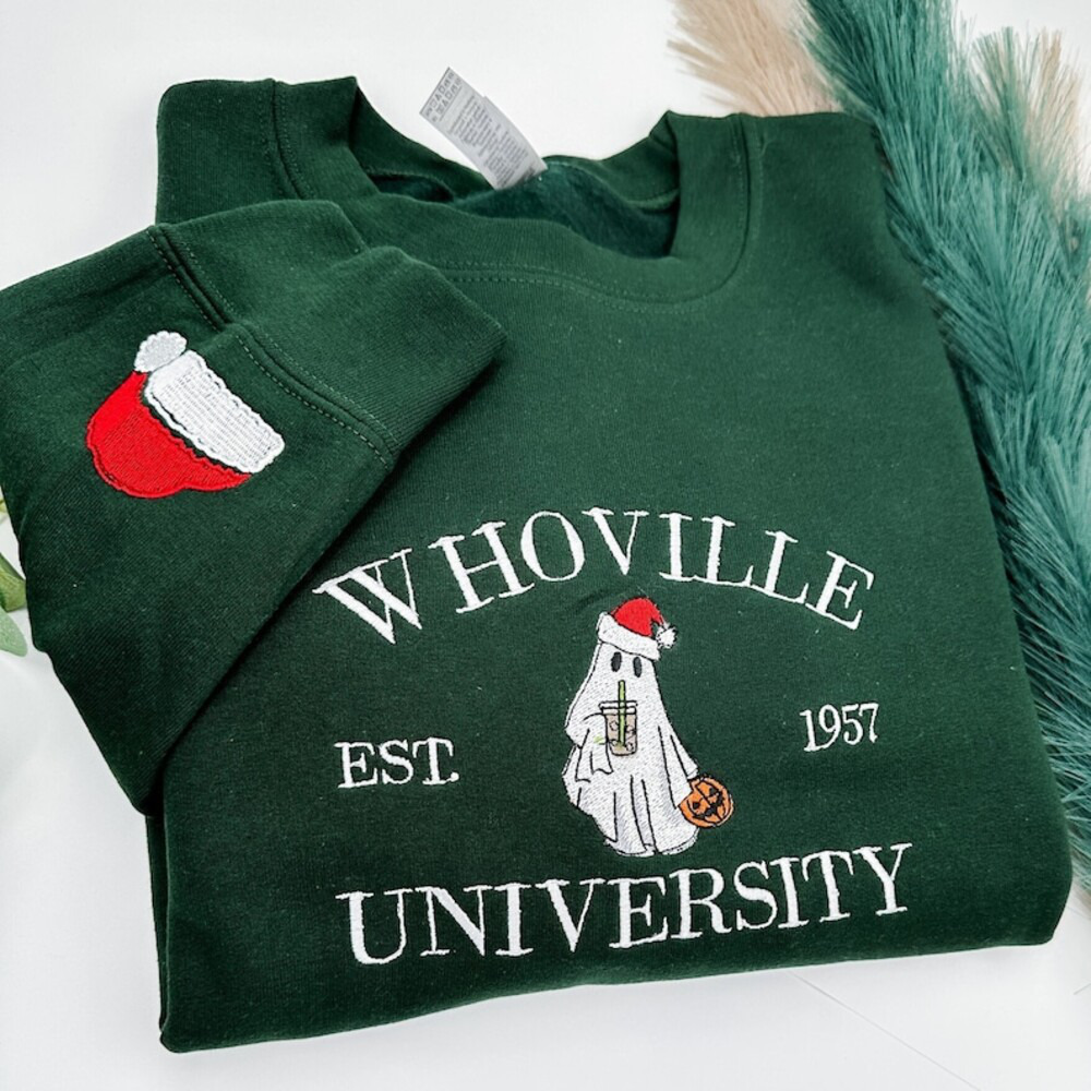 Christmas Whoville University Embroidered Sweatshirt
