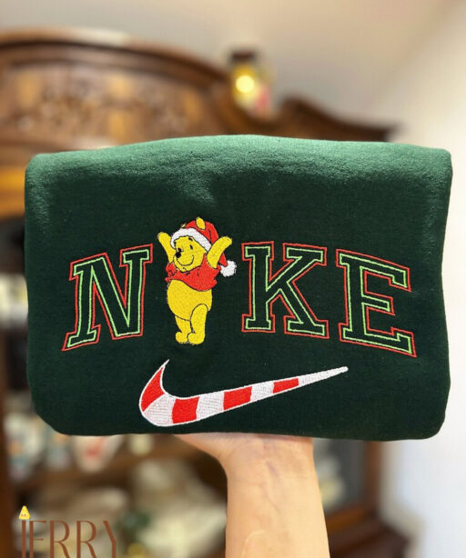 Christmas Winnie the Pooh Embroidered Unisex Sweatshirt, Christmas Family Shirt