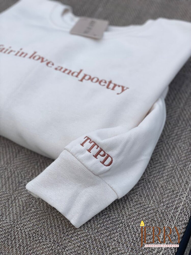 Embroidered The Tortured Poets Department Shirt, Gift For Swiftie, Embroidered Shirt, Poets Department, All’s Fair in Love , TTPD New Album