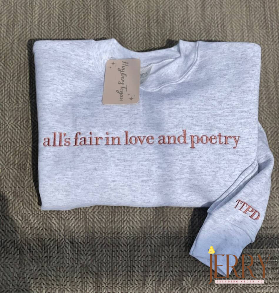 Embroidered The Tortured Poets Department Shirt, Gift For Swiftie, Embroidered Shirt, Poets Department, All’s Fair in Love , TTPD New Album
