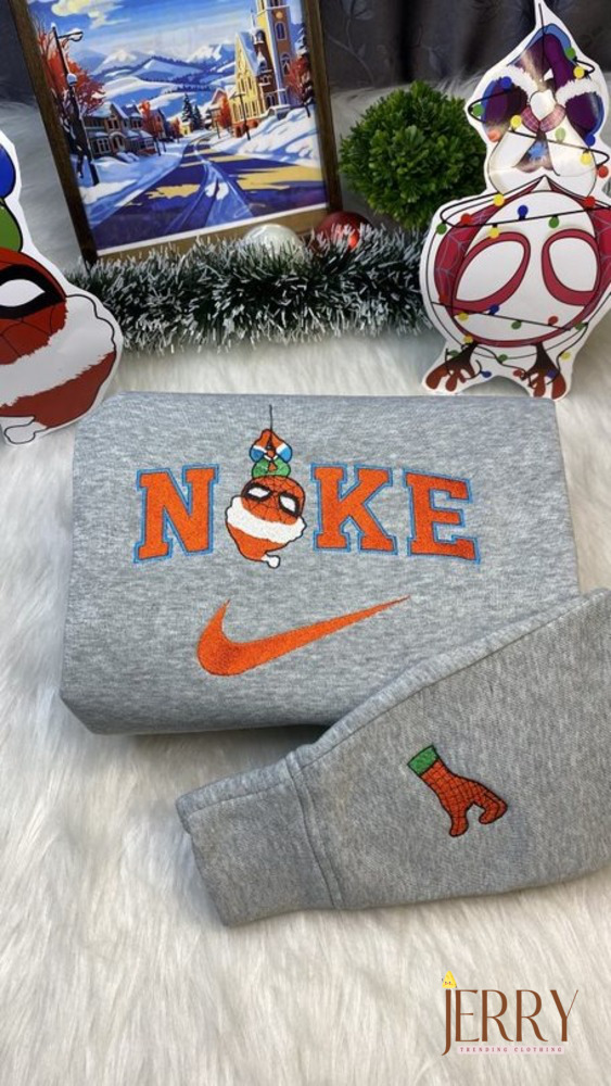 Gwen Stacy and Spiderman Nike Embroidered Sweatshirt, Christmas Gift For Couple