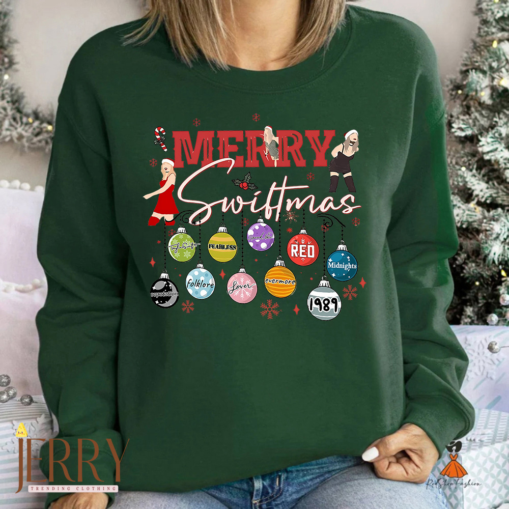 Hot Taylor Swift Merry Swiftmas Eras Album Sweatshirt, Swiftmas Shirt