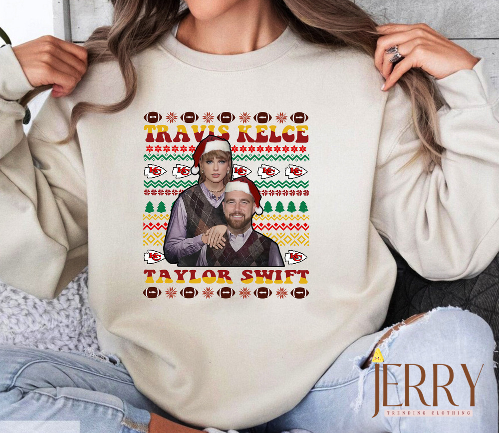Taylor Swift And Travis Kelce Christmas Sweatshirt, Swiftmas Sweatshirt