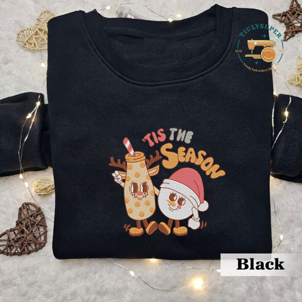 Tis The Season Sweatshirt, Christmas Sweatshirt, Womens Christmas Sweater, Christmas Crewneck Pullover Christmas Tree Holiday Sweaters