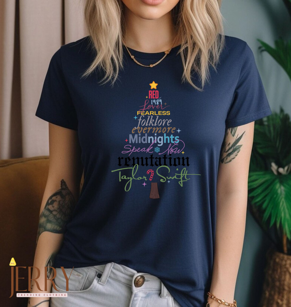 Vintage Christmas Taylors Version Album Christmas Tree Sweatshirt, Taylor Swift Album Sweatshirt