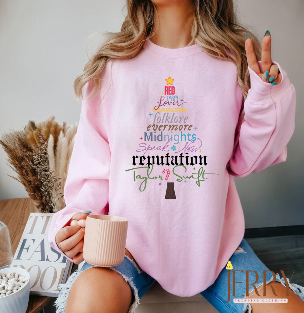 Vintage Christmas Taylors Version Album Christmas Tree Sweatshirt, Taylor Swift Album Sweatshirt