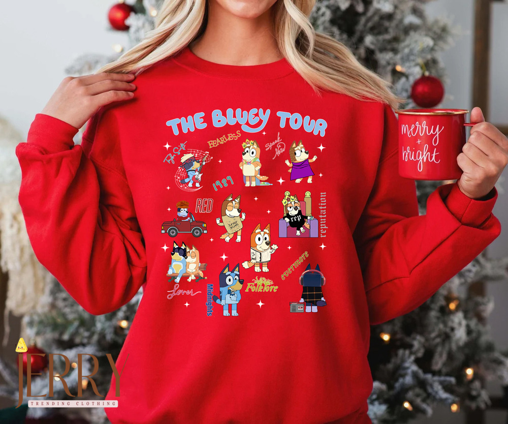 Vintage Taylor Swift Bluey Tour Eras Album Sweatshirt, Swiftmas Shirt
